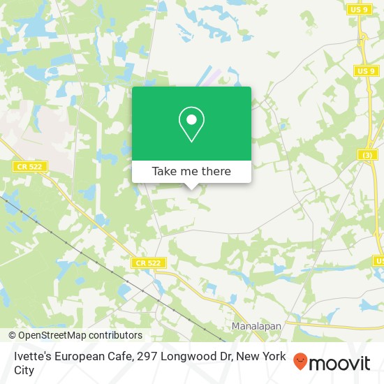 Mapa de Ivette's European Cafe, 297 Longwood Dr