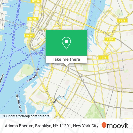 Mapa de Adams Boerum, Brooklyn, NY 11201
