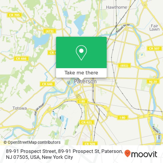 89-91 Prospect Street, 89-91 Prospect St, Paterson, NJ 07505, USA map