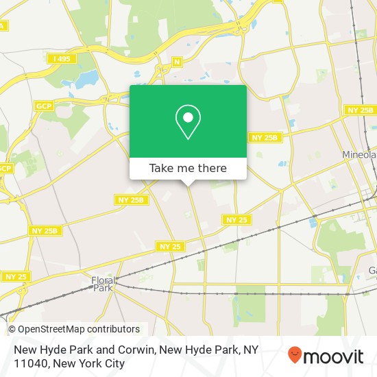 Mapa de New Hyde Park and Corwin, New Hyde Park, NY 11040