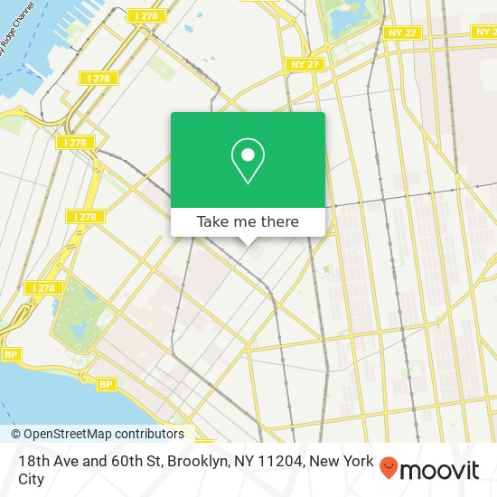 Mapa de 18th Ave and 60th St, Brooklyn, NY 11204