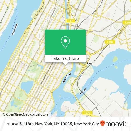 1st Ave & 118th, New York, NY 10035 map
