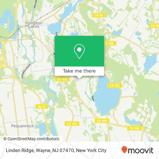 Mapa de Linden Ridge, Wayne, NJ 07470