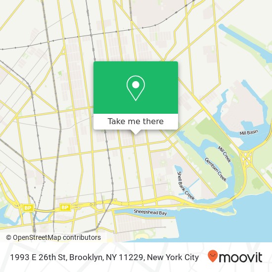 Mapa de 1993 E 26th St, Brooklyn, NY 11229