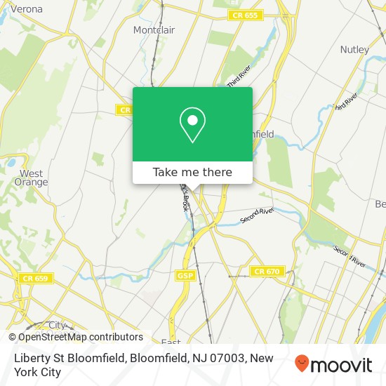Mapa de Liberty St Bloomfield, Bloomfield, NJ 07003