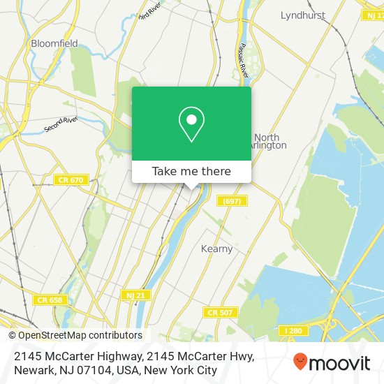 2145 McCarter Highway, 2145 McCarter Hwy, Newark, NJ 07104, USA map