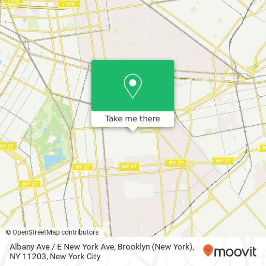 Albany Ave / E New York Ave, Brooklyn (New York), NY 11203 map