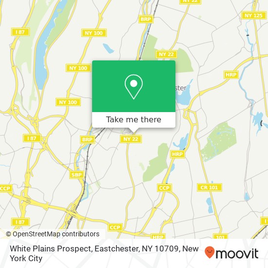 Mapa de White Plains Prospect, Eastchester, NY 10709