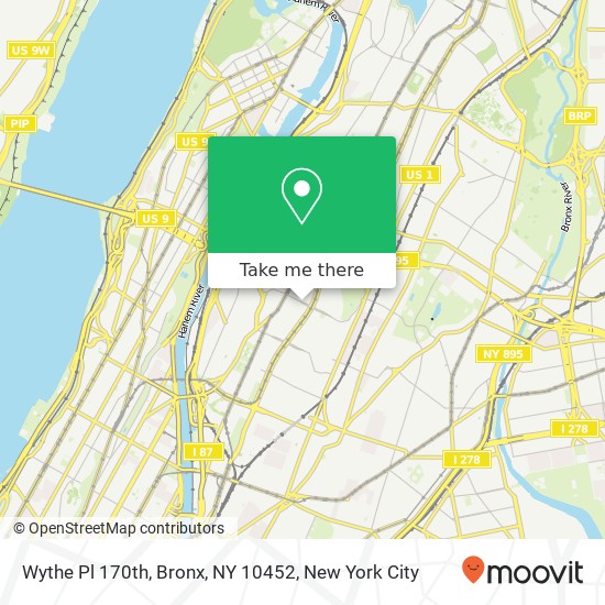 Wythe Pl 170th, Bronx, NY 10452 map