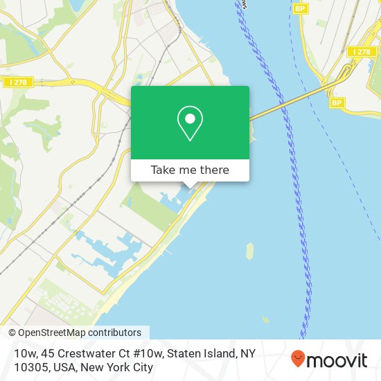 Mapa de 10w, 45 Crestwater Ct #10w, Staten Island, NY 10305, USA