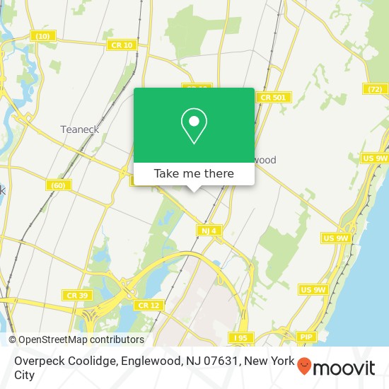 Mapa de Overpeck Coolidge, Englewood, NJ 07631