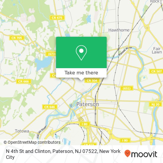 Mapa de N 4th St and Clinton, Paterson, NJ 07522