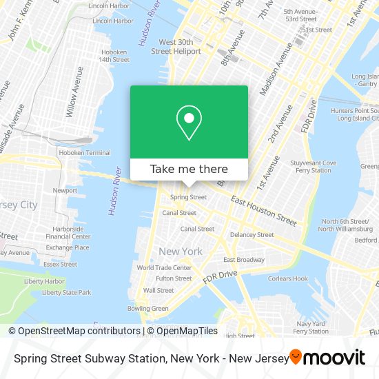 Mapa de Spring Street Subway Station