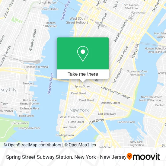 Spring Street Subway Station map