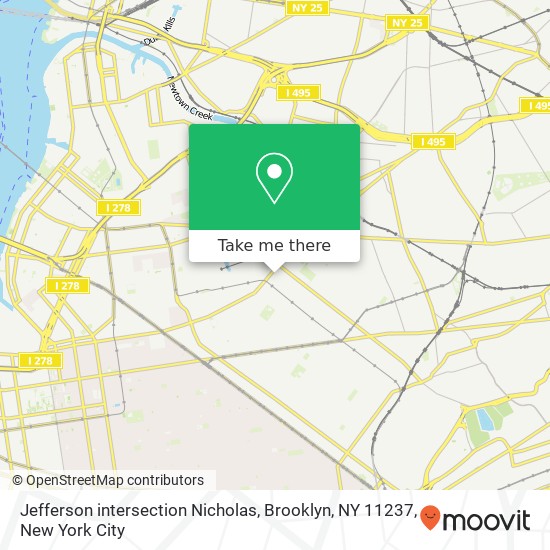 Mapa de Jefferson intersection Nicholas, Brooklyn, NY 11237