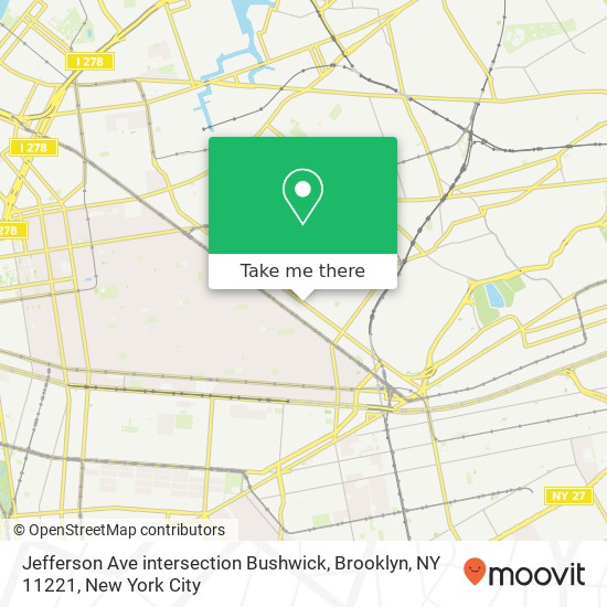 Jefferson Ave intersection Bushwick, Brooklyn, NY 11221 map