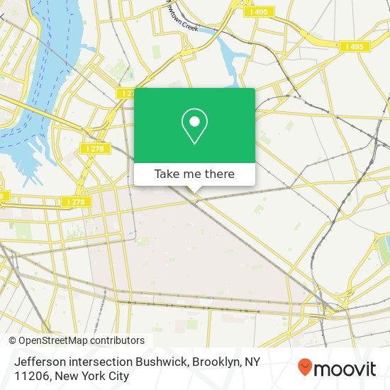 Mapa de Jefferson intersection Bushwick, Brooklyn, NY 11206