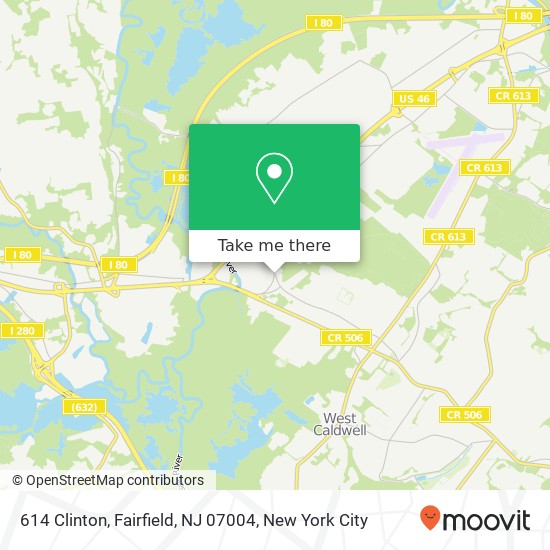 Mapa de 614 Clinton, Fairfield, NJ 07004