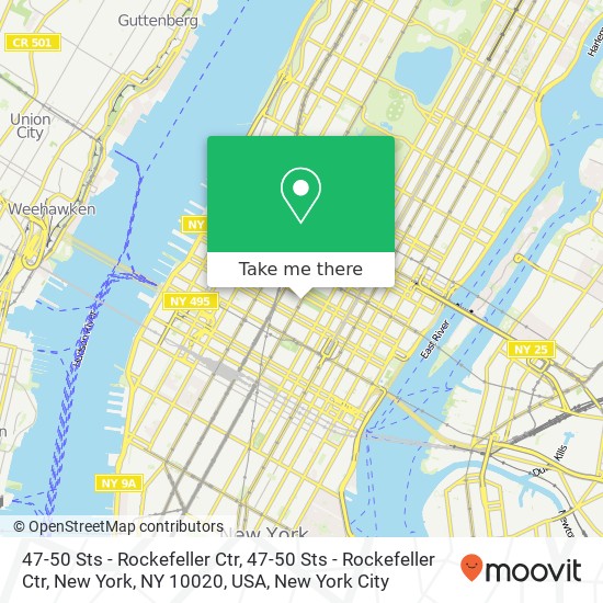 Mapa de 47-50 Sts - Rockefeller Ctr, 47-50 Sts - Rockefeller Ctr, New York, NY 10020, USA