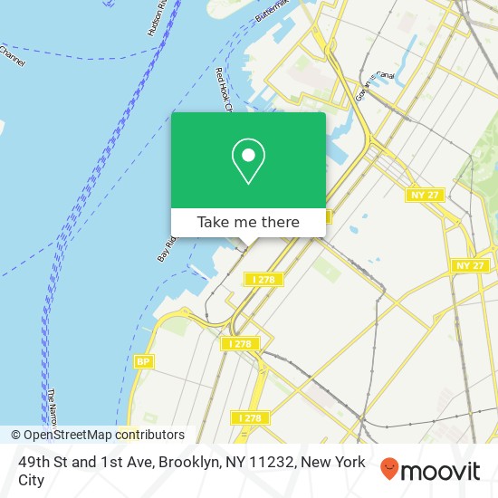 Mapa de 49th St and 1st Ave, Brooklyn, NY 11232