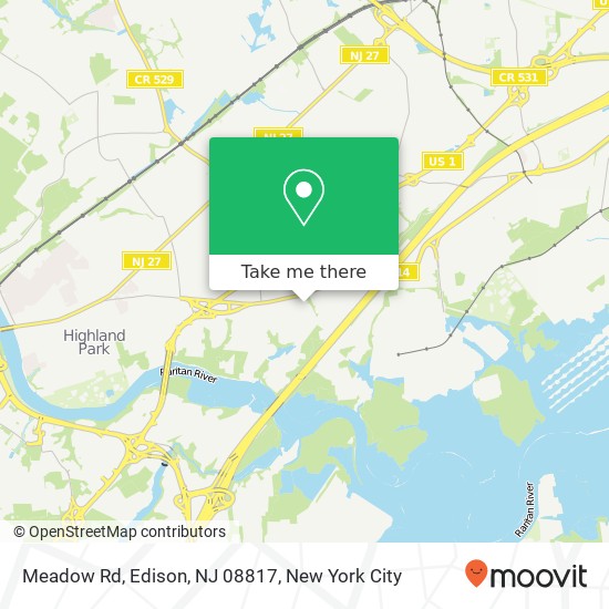 Mapa de Meadow Rd, Edison, NJ 08817