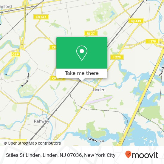 Mapa de Stiles St Linden, Linden, NJ 07036