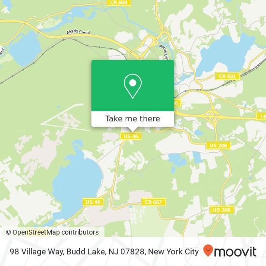 Mapa de 98 Village Way, Budd Lake, NJ 07828