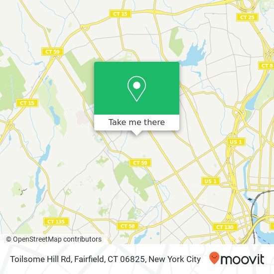 Mapa de Toilsome Hill Rd, Fairfield, CT 06825