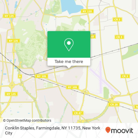 Mapa de Conklin Staples, Farmingdale, NY 11735