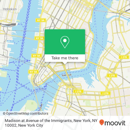 Madison at Avenue of the Immigrants, New York, NY 10002 map