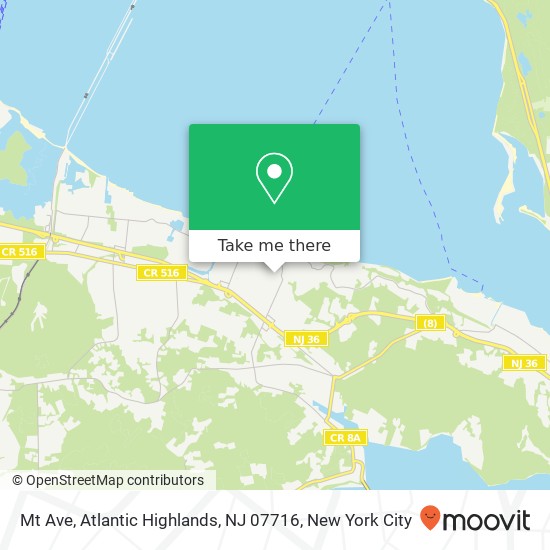 Mapa de Mt Ave, Atlantic Highlands, NJ 07716