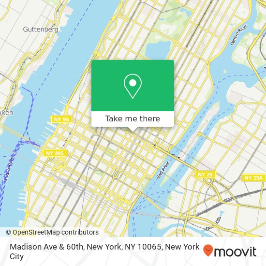 Madison Ave & 60th, New York, NY 10065 map