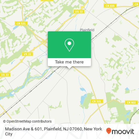 Madison Ave & 601, Plainfield, NJ 07060 map
