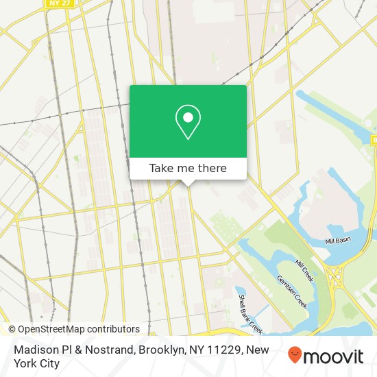 Madison Pl & Nostrand, Brooklyn, NY 11229 map