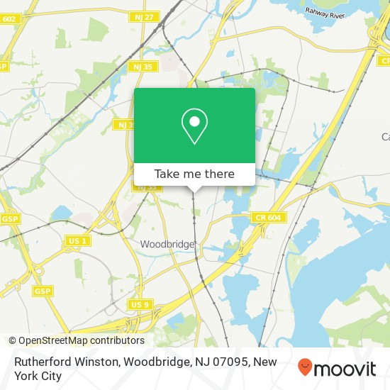 Mapa de Rutherford Winston, Woodbridge, NJ 07095