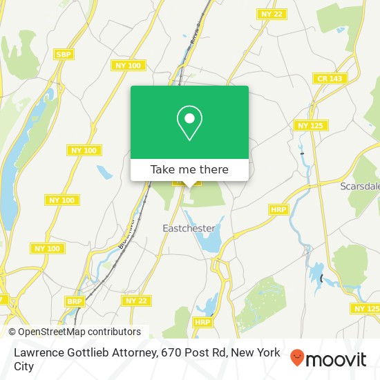 Mapa de Lawrence Gottlieb Attorney, 670 Post Rd