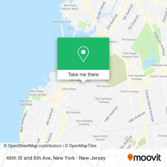 46th St and 6th Ave map