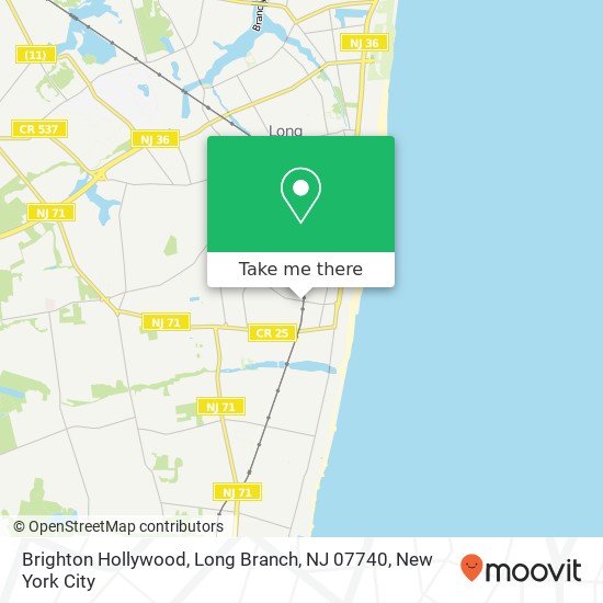 Mapa de Brighton Hollywood, Long Branch, NJ 07740
