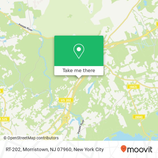 Mapa de RT-202, Morristown, NJ 07960