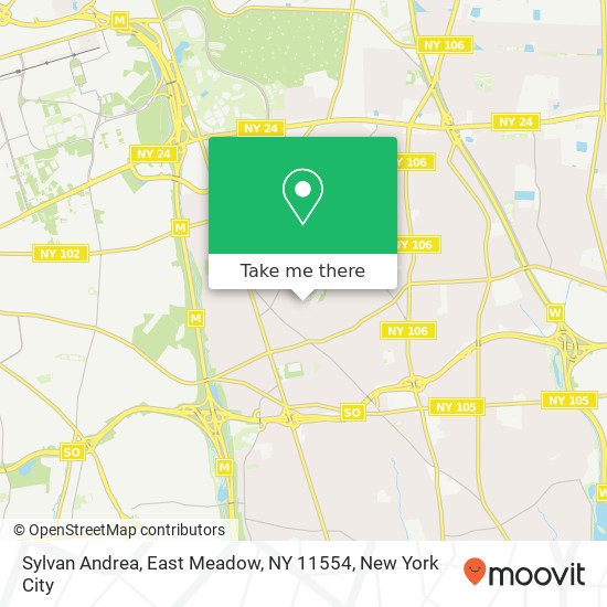 Mapa de Sylvan Andrea, East Meadow, NY 11554