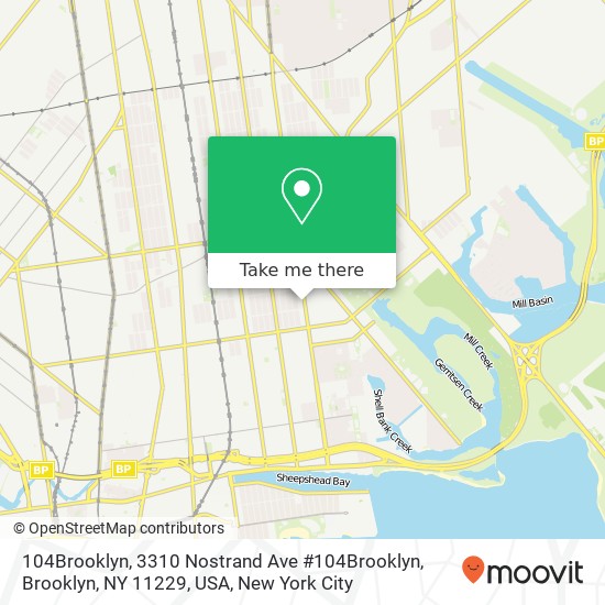 Mapa de 104Brooklyn, 3310 Nostrand Ave #104Brooklyn, Brooklyn, NY 11229, USA