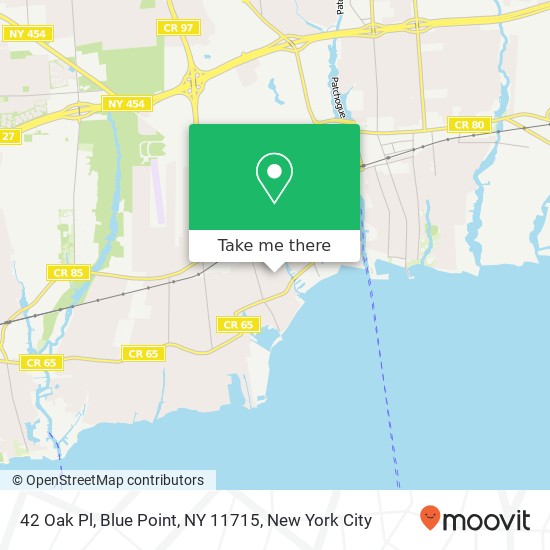 Mapa de 42 Oak Pl, Blue Point, NY 11715