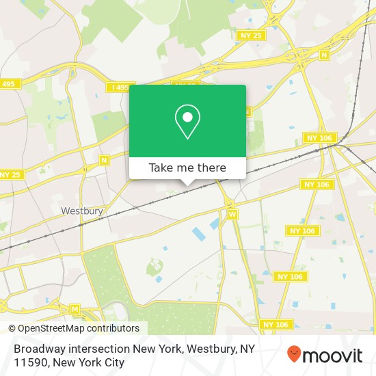 Mapa de Broadway intersection New York, Westbury, NY 11590