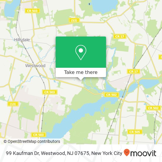 99 Kaufman Dr, Westwood, NJ 07675 map