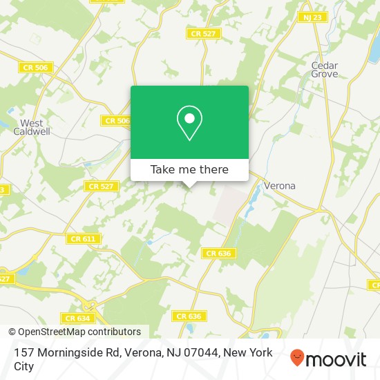 Mapa de 157 Morningside Rd, Verona, NJ 07044