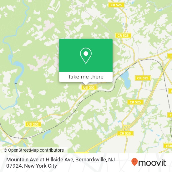 Mapa de Mountain Ave at Hillside Ave, Bernardsville, NJ 07924