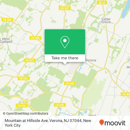 Mountain at Hillside Ave, Verona, NJ 07044 map