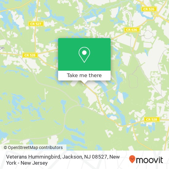 Mapa de Veterans Hummingbird, Jackson, NJ 08527