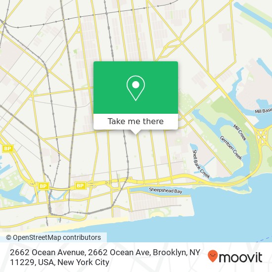 2662 Ocean Avenue, 2662 Ocean Ave, Brooklyn, NY 11229, USA map