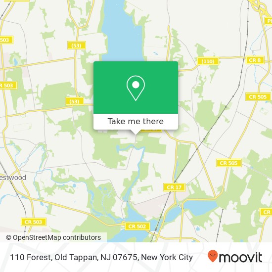Mapa de 110 Forest, Old Tappan, NJ 07675
